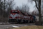 WAMX 4197 posed on the Whitney Way curve with 4223 and HLCX 6313 behind